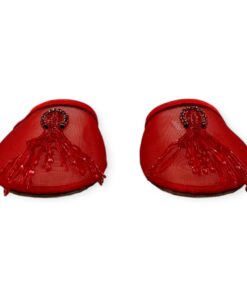 Attico Beaded Tassel Mules in Red Size 36.5 9