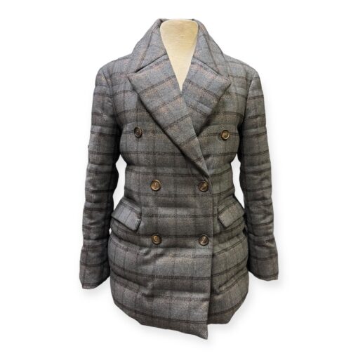 Brunello Cucinelli Monili Puffer Jacket in Metallic Plaid Medium 1