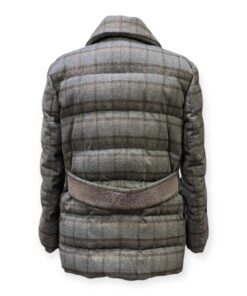 Brunello Cucinelli Monili Puffer Jacket in Metallic Plaid Medium 11