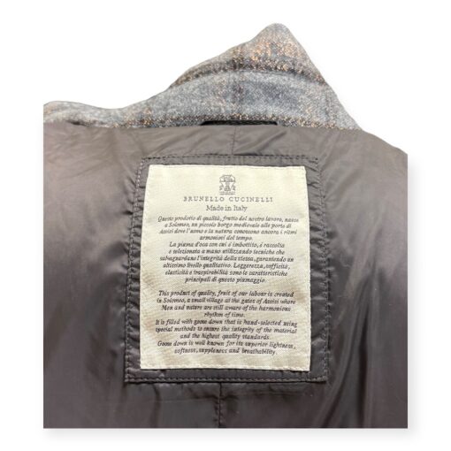 Brunello Cucinelli Monili Puffer Jacket in Metallic Plaid Medium 6