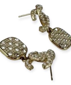 Chanel CC Strass Square Drop Earrings 13