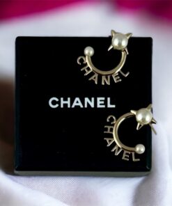 Chanel Pearl Spike Ear Cuffs in Gold