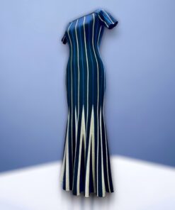 Size Medium | Gabriela Hearst Medea Stripe Knit Maxi in Blue & Gray