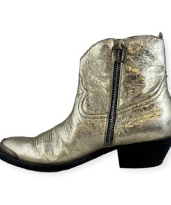 Golden Goose Cowboy Booties in Silver & Gold Size 35.5 6