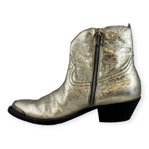 Golden Goose Cowboy Booties in Silver & Gold Size 35.5 1