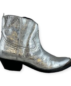 Golden Goose Cowboy Booties in Silver & Gold Size 35.5 7