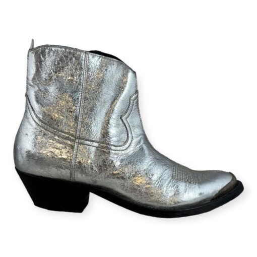 Golden Goose Cowboy Booties in Silver & Gold Size 35.5 2