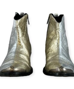 Golden Goose Cowboy Booties in Silver & Gold Size 35.5 8