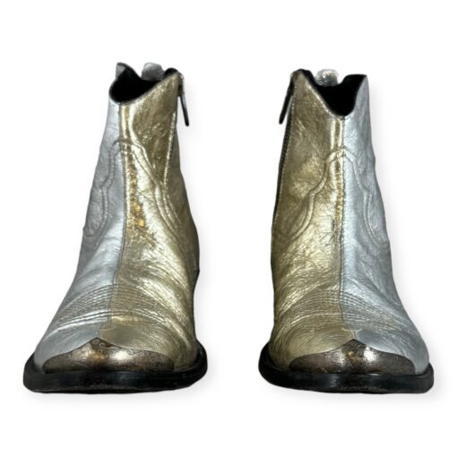 Golden Goose Cowboy Booties in Silver & Gold Size 35.5 3