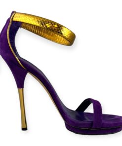 Gucci Suede Snake Sandals in Purple | Size 39 10