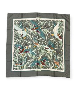 Hermes Cols Verts Scarf in Gray & Green 4
