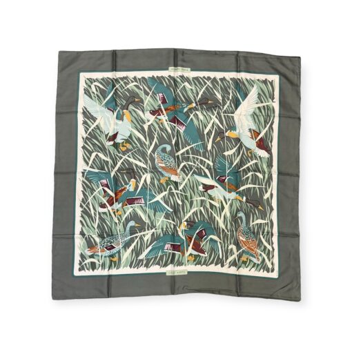 Hermes Cols Verts Scarf in Gray & Green 1