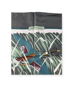 Hermes Cols Verts Scarf in Gray & Green 5