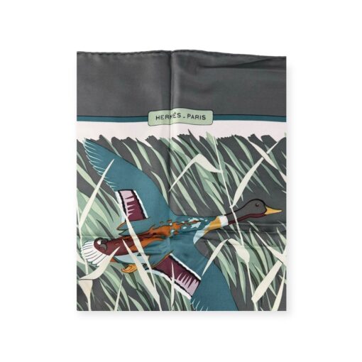 Hermes Cols Verts Scarf in Gray & Green 2