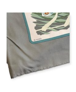 Hermes Cols Verts Scarf in Gray & Green 6