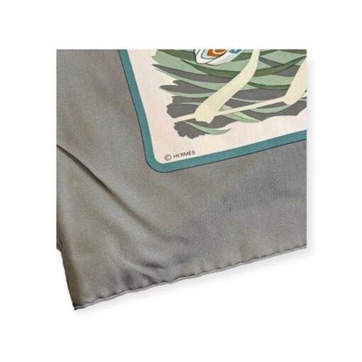 Hermes Cols Verts Scarf in Gray & Green 3
