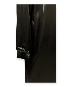 Jill Sander Satin Logo Coat in Black 15