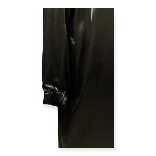 Jill Sander Satin Logo Coat in Black 6