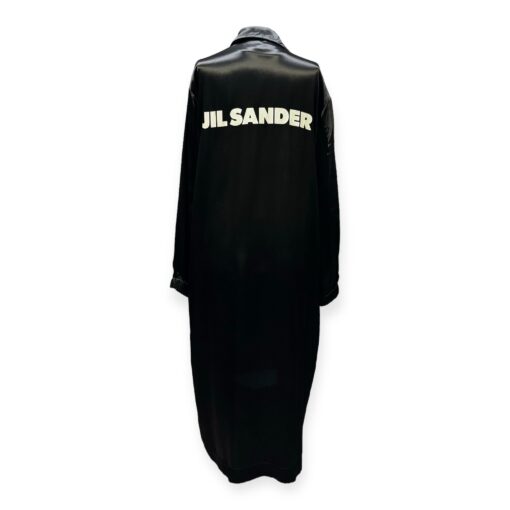 Jill Sander Satin Logo Coat in Black 7