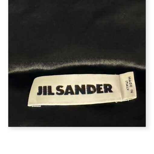 Jill Sander Satin Logo Coat in Black 9