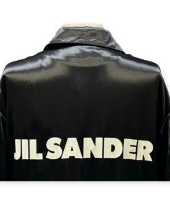 Jill Sander Satin Logo Coat in Black 17