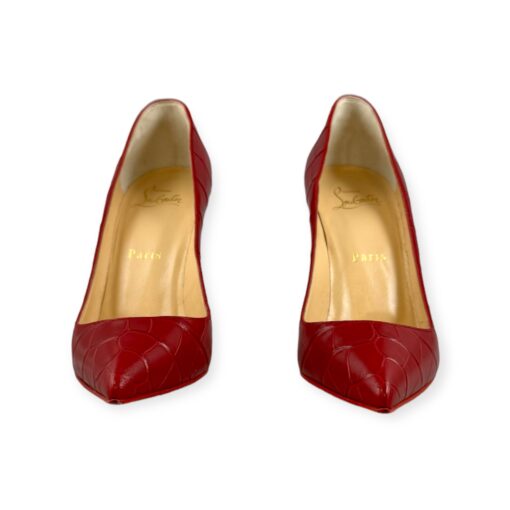 Christian Louboutin Embossed So Kate Pumps in Red | Size 36.5 3