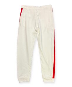 Moncler Striped Knit Joggers in White & Red Small 8