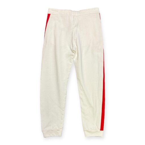 Moncler Striped Knit Joggers in White & Red Small 2