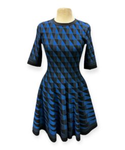 Oscar De La Renta Knit Geo Dress in Blue Size 6 7