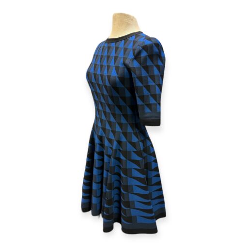 Oscar De La Renta Knit Geo Dress in Blue Size 6 2