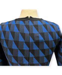 Oscar De La Renta Knit Geo Dress in Blue Size 6 10