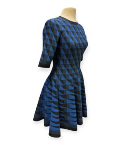 Oscar De La Renta Knit Geo Dress in Blue Size 6 12