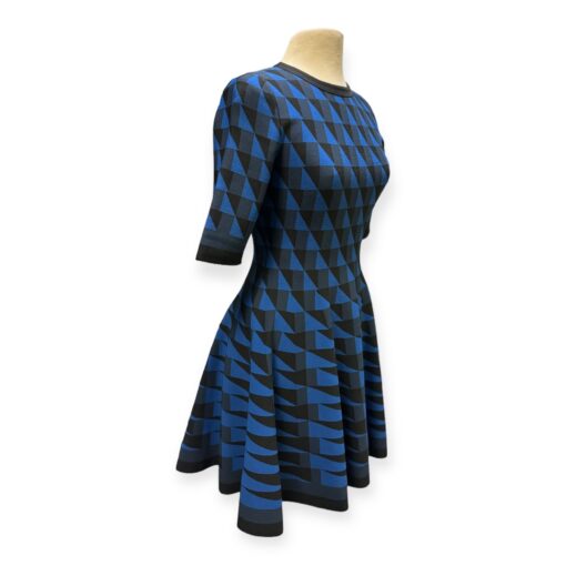 Oscar De La Renta Knit Geo Dress in Blue Size 6 6