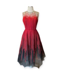 Oscar De La Renta Ribbon Cocktail Dress in Red Size 6 8