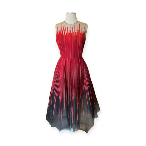 Oscar De La Renta Ribbon Cocktail Dress in Red Size 6 1