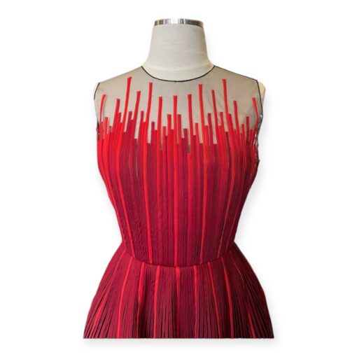 Oscar De La Renta Ribbon Cocktail Dress in Red Size 6 2
