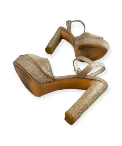 Stuart Weitzman Glitter Sandals in Gold Size 8.5 10