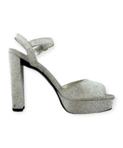 Stuart Weitzman Glitter Sandals in Silver | Size 8.5 7