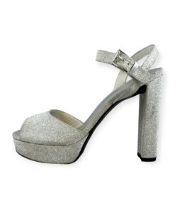Stuart Weitzman Glitter Sandals in Silver | Size 8.5 8