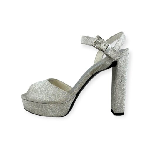 Stuart Weitzman Glitter Sandals in Silver | Size 8.5 2