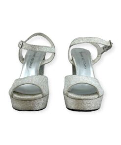 Stuart Weitzman Glitter Sandals in Silver | Size 8.5 9