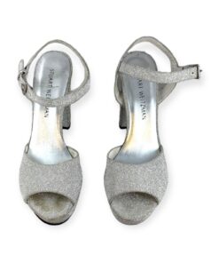 Stuart Weitzman Glitter Sandals in Silver | Size 8.5 10