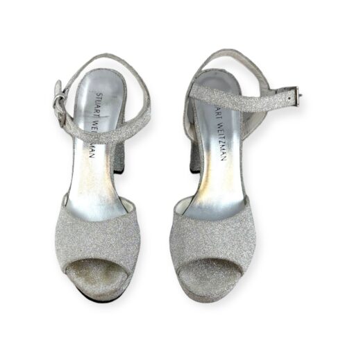 Stuart Weitzman Glitter Sandals in Silver | Size 8.5 4