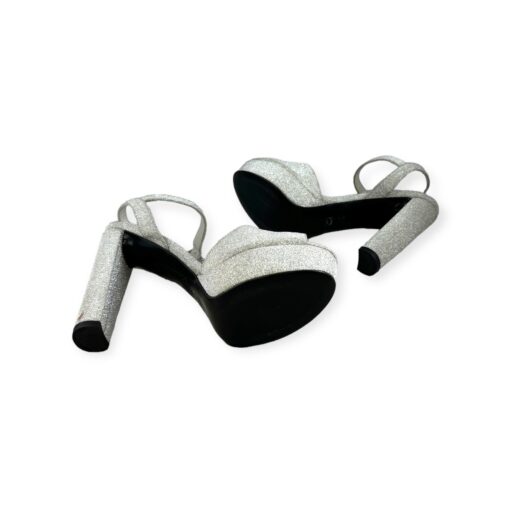 Stuart Weitzman Glitter Sandals in Silver | Size 8.5 6