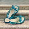 Size 36 | Valentino Rockstud PVC Sandals in Turquoise