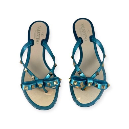 Valentino Rockstud PVC Sandals in Turquoise Size 36 4