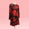 Valentino Floral Dress in Red & Black | Size 12 13