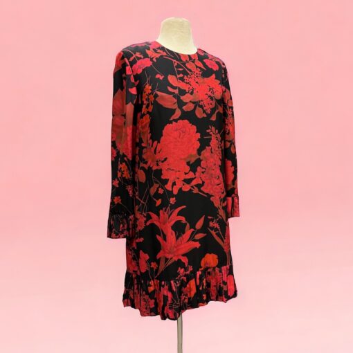Valentino Floral Dress in Red & Black | Size 12 1
