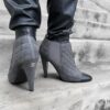 Chanel Quilted Cap Toe Booties in Gray | Size 41.5
