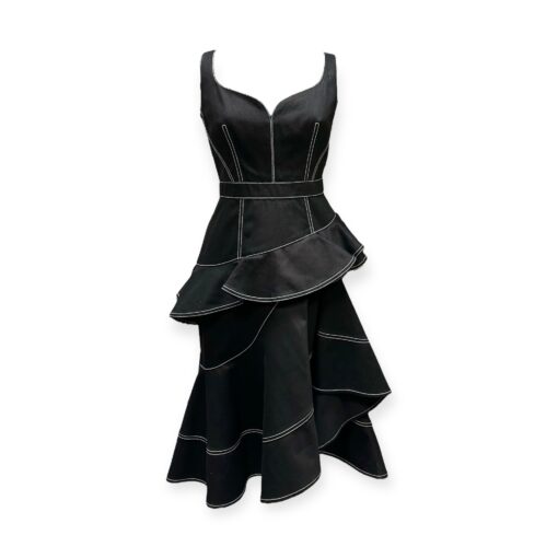 Alexander McQueen Denim Ruffle Dress in Black | Size 46 1